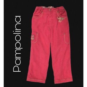 Pampolina Corduroy Lined Pants, Adjustable‎ Waist, Pink, Size 4T/4